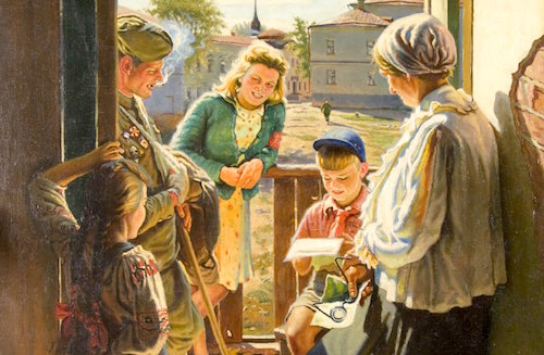 Александр Лактионов. «Письмо с фронта» (холст, масло) 1947г.
