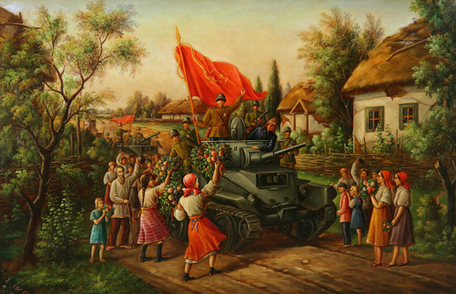 И.С. Семёнов Шкатулка «Встреча победителей». 1945 г.