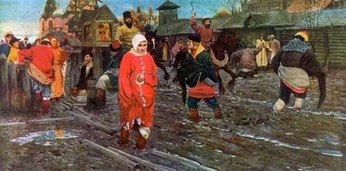 Рябушкин Андрей Петрович. Московская улица XVII века в праздничный день. 1895.