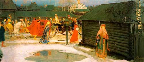 Рябушкин Андрей Петрович. Свадебный поезд в Москве (XVII столетие). 1901.