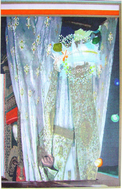 Mario Sala, Reception, 2003/04, рисунок на алюминиуме, 185 x 120 cm