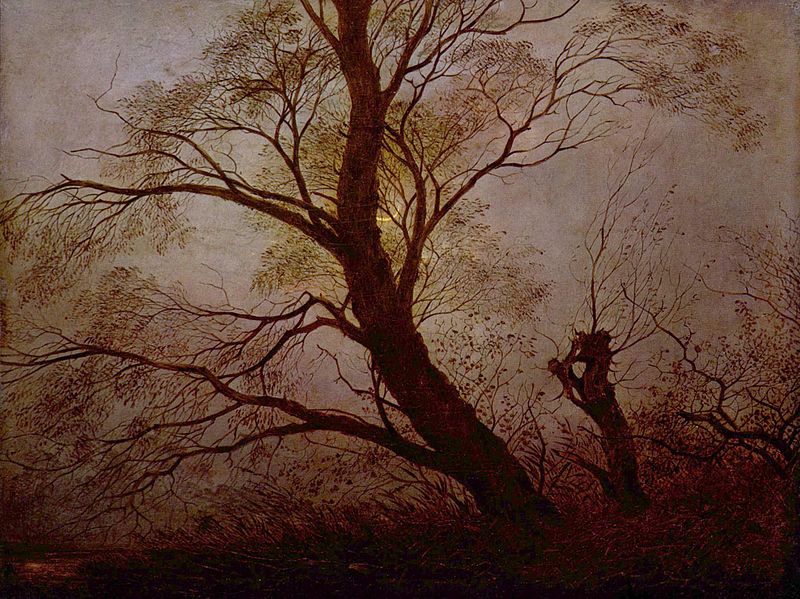 Каспар Давид Фридрих. Деревья при лунном свете. Ок. 1824