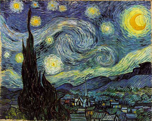 Винсент Ван Гог. Звездная ночь, 1889. Холст, масло, 73х92. Музей современного искусства, Нью-Йорк.