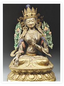 Скульптура Белой Тары — буддийской богини милосердия и долгой жизни. Бурятия. XIX в.