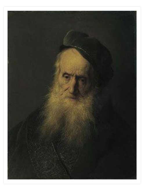 ЯН ЛИВЕНС. Набросок головы и плеч бородатого старика в шляпе. 1629.